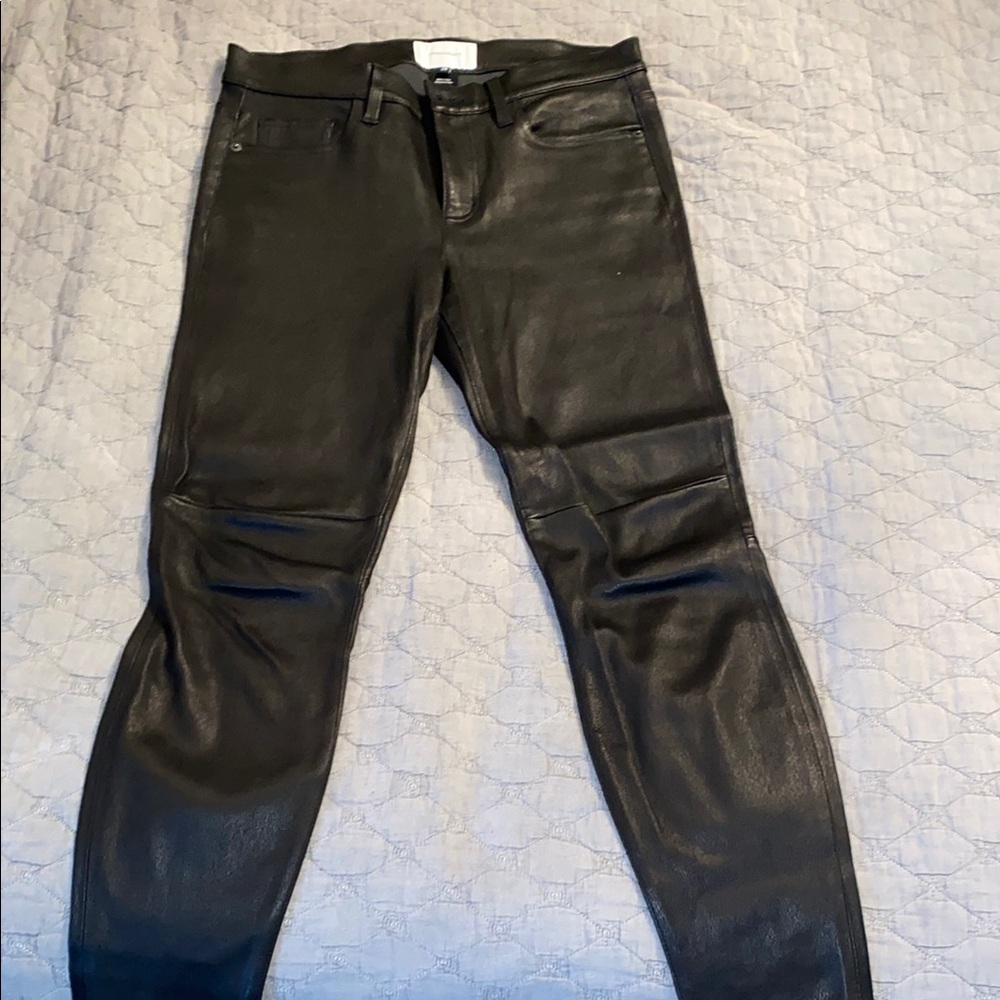 Current/Elliott Black Leather Jeans